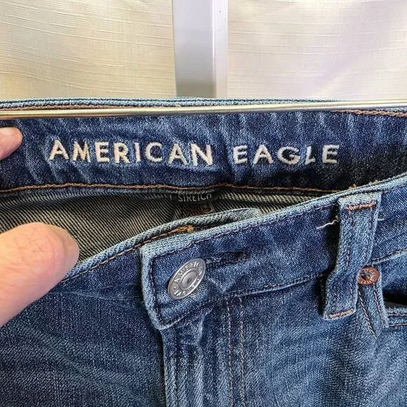 American Eagle Outfitters Super High Rise Baggy Wide Leg Jeans Size 0 Short - Picture 6 of 10